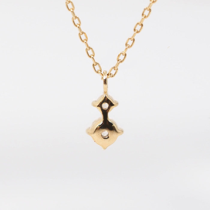4℃ K10 Yellow Gold 2P Necklace with Warranty and Case