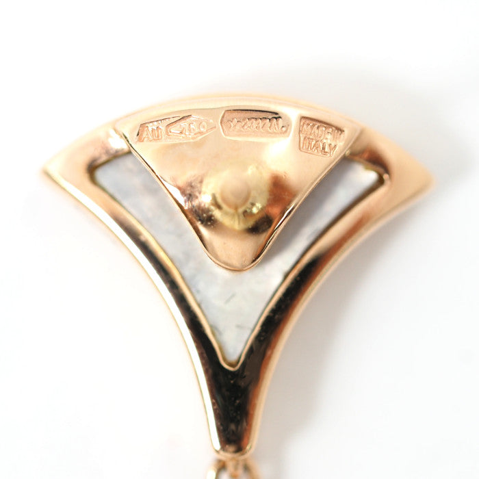 BVLGARI ブルガリ K18ピンクゴールドK18PG マザーオブパール シェル オニキス ディーヴァドリーム ピアス