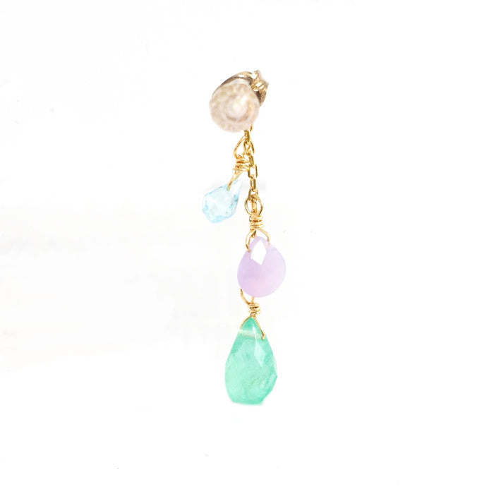 【値下げ】sweetpea 片耳ピアス sweet pea スイート ピー K18イエローゴールド カラーストーン 片耳用