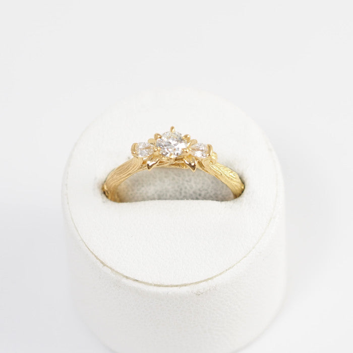 K.uno ケイウノ K18YG ダイヤ0.278ct G-VVS2-3EX /0.11ct ハートアロー