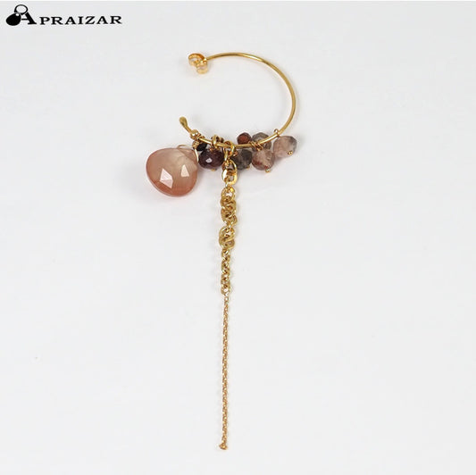 sweet pea Sweet Pea 750 K18 Yellow Gold Colored Stone Hoop Single Earring H.P.FRANCE
