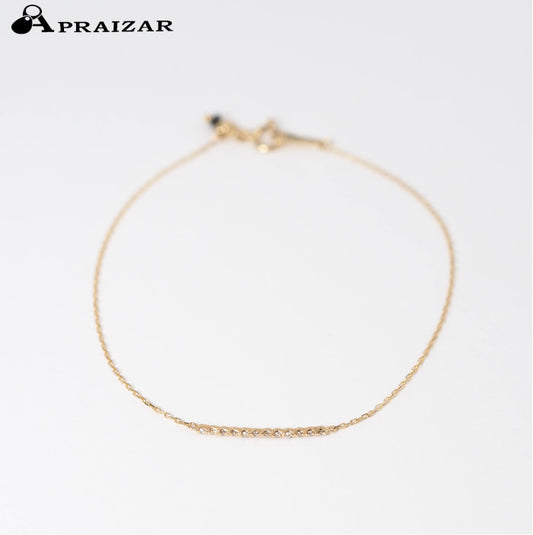 agete Agate 10K Yellow Gold 0.06ct Diamond Bracelet