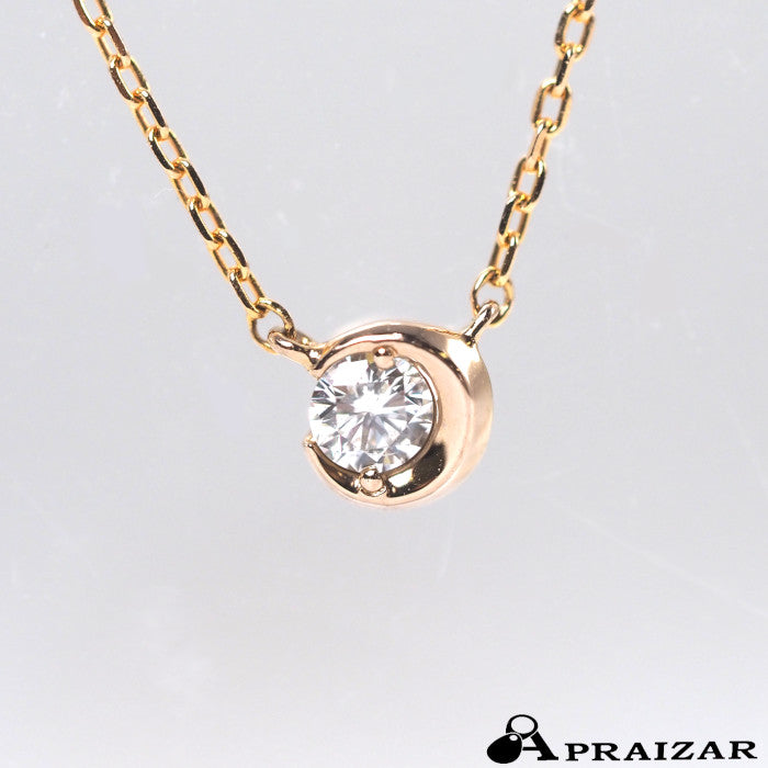 STAR JEWELRY スタージュエリー MOON SETTING DIAMOND ムーンセッティング ダイヤ0.04ct K18PG ネックレス