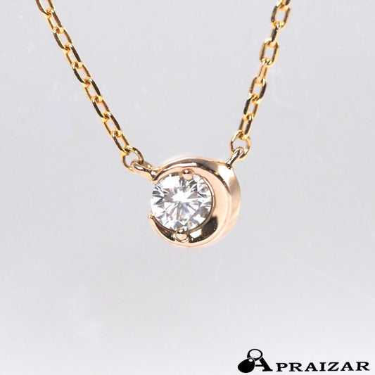 STAR JEWELRY スタージュエリー MOON SETTING DIAMOND ムーンセッティング ダイヤ0.04ct K18PG ネックレス