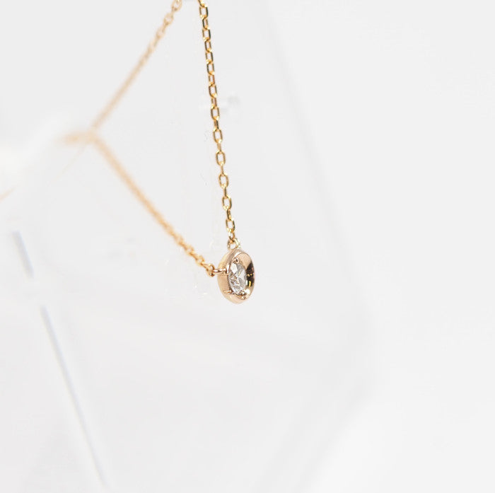 STAR JEWELRY スタージュエリー MOON SETTING DIAMOND ムーンセッティング ダイヤ0.04ct K18PG ネックレス