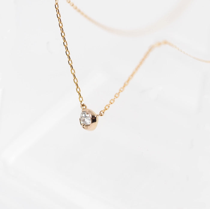 STAR JEWELRY スタージュエリー MOON SETTING DIAMOND ムーンセッティング ダイヤ0.04ct K18PG ネックレス