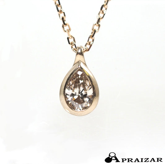 KASHIKEY Pear Shape K18BG Brown Diamond 0.18ct Necklace