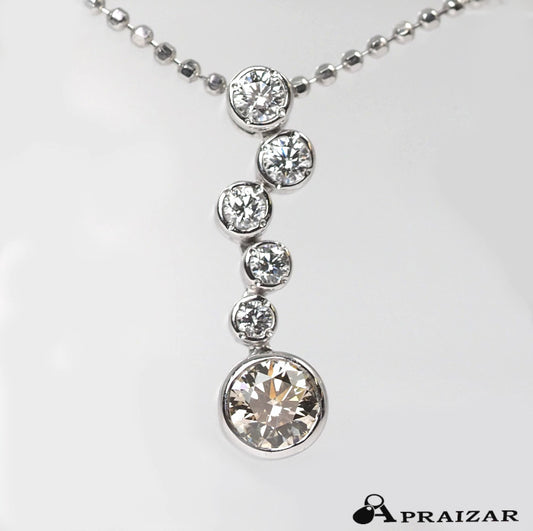 KASHIKEY カシケイ BEZEL ベゼル Pt900/850 ブラウンダイヤモンド/ダイヤ 0.30ct/0.20ct ネックレス