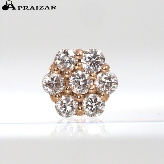 festaria K18PG 0.08ct Diamond Diamante Single Earring
