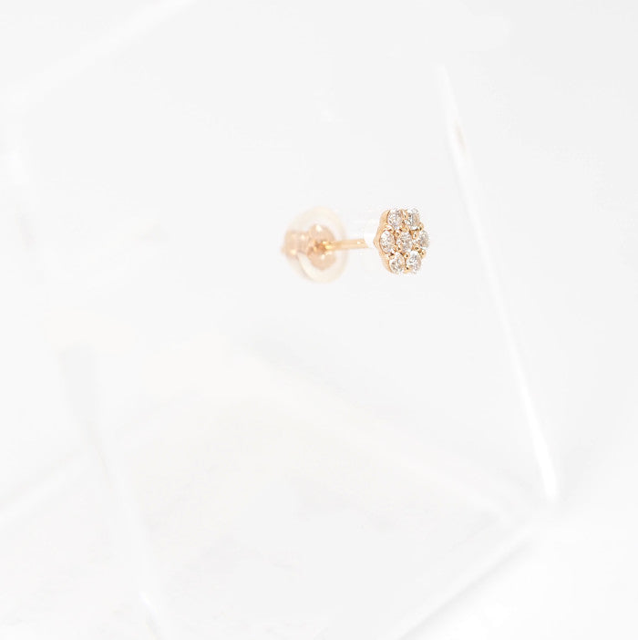 festaria フェスタリア K18PG ダイヤ0.08ct Diamante ディアマンテ 片耳用ピアス