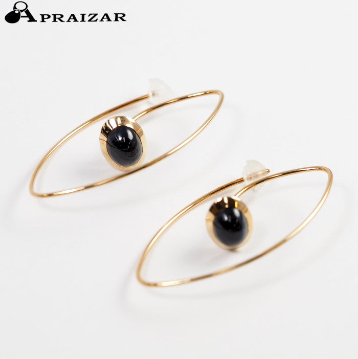 HIROTAKA ヒロタカ K18イエローゴールド ブラックサファイア2.38ct/2.44ct フローティングピアス フック ピアス ケース付