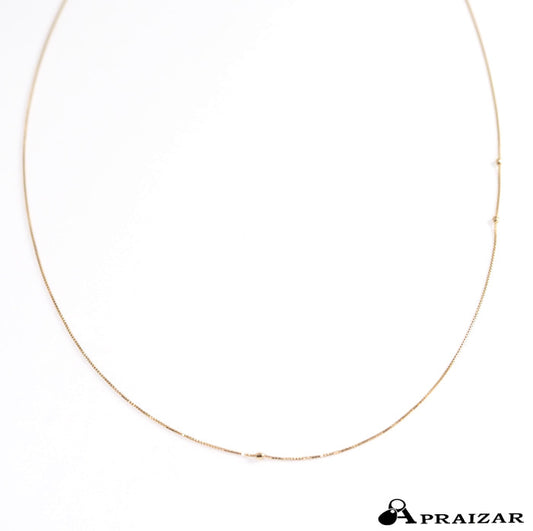 agete Agate 10K Yellow Gold Mirror Ball Cut Ball Long Chain Necklace
