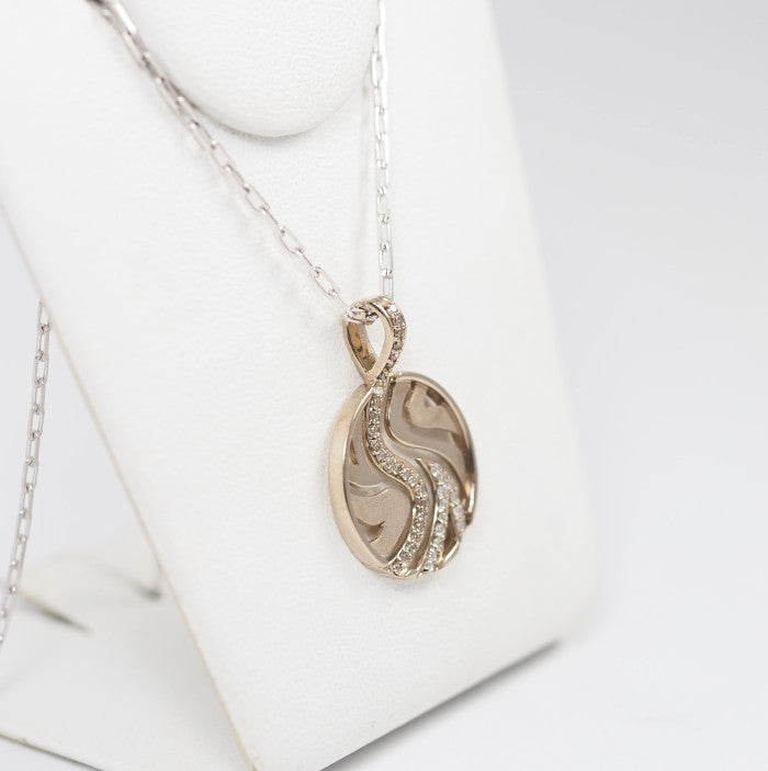 Sirena Azzurro セイレーンアズーロ K18WG ダイヤ0.16/0.08ct 透かし模様 サークル ネックレス
