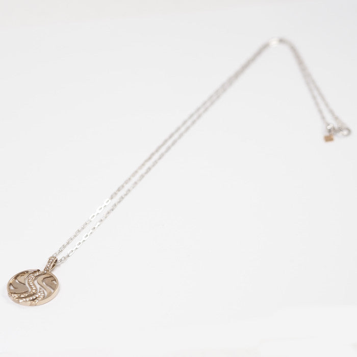 Sirena Azzurro セイレーンアズーロ K18WG ダイヤ0.16/0.08ct 透かし模様 サークル ネックレス