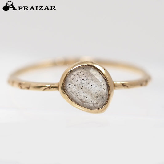 agete Agate 10K Yellow Gold Labradorite Ring, Size 7