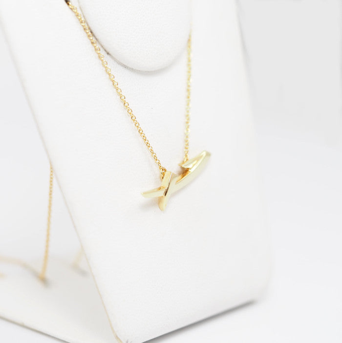 Tiffany &amp; Co. Tiffany 750 K18 Yellow Gold Paloma Picasso Long Kiss Necklace with Case