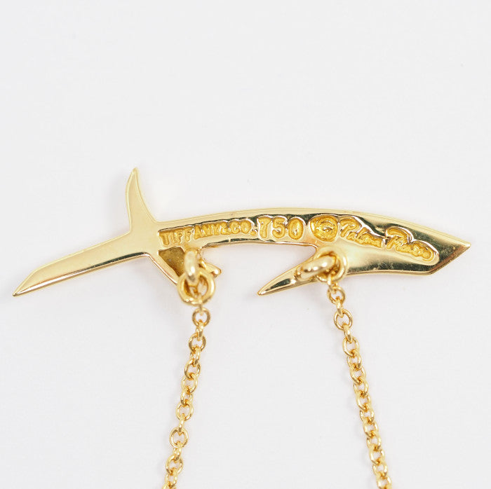 Tiffany &amp; Co. Tiffany 750 K18 Yellow Gold Paloma Picasso Long Kiss Necklace with Case