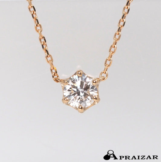 Ponte Vecchio 18K pink gold necklace with a single 0.18ct diamond