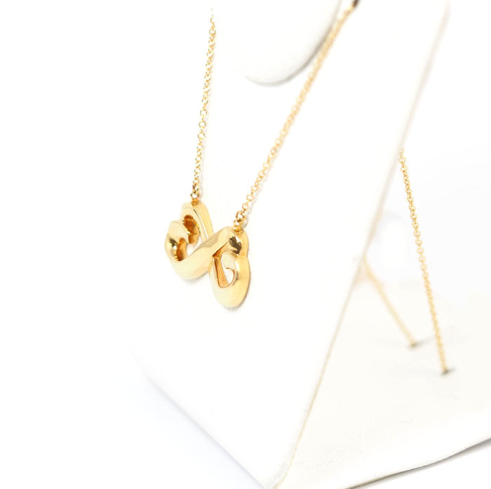 Tiffany＆Co. ティファニー 750 K18イエローゴールド ダブル ラビングハート ネックレス パロマ・ピカソ 収納袋付