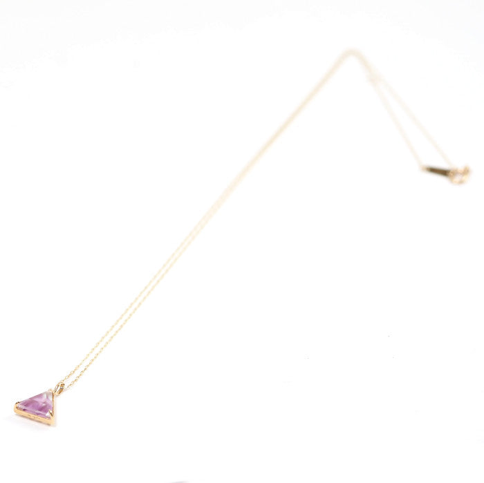 agete アガット K10YG カラーストーン シェル トライアングル リバーシブル ネックレス