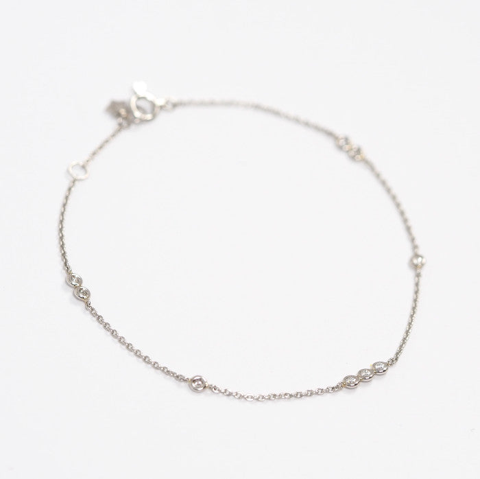 STAR JEWELRY スタージュエリー Pt950 ダイヤ0.12ct ステーション ブレスレット