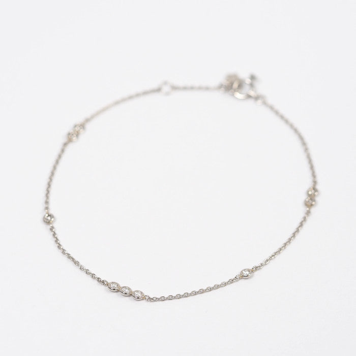 STAR JEWELRY スタージュエリー Pt950 ダイヤ0.12ct ステーション ブレスレット
