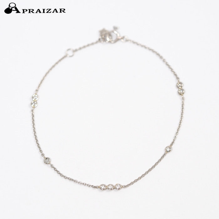 STAR JEWELRY スタージュエリー Pt950 ダイヤ0.12ct ステーション ブレスレット