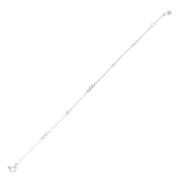 STAR JEWELRY スタージュエリー Pt950 ダイヤ0.12ct ステーション ブレスレット