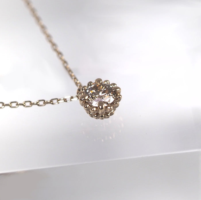 KASHIKEY MILL 18K Brown Gold Necklace with 0.20ct Brown Diamond, Sales Certificate