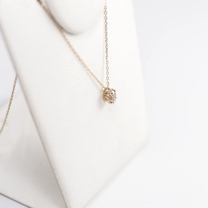 KASHIKEY MILL 18K Brown Gold Necklace with 0.20ct Brown Diamond, Sales Certificate