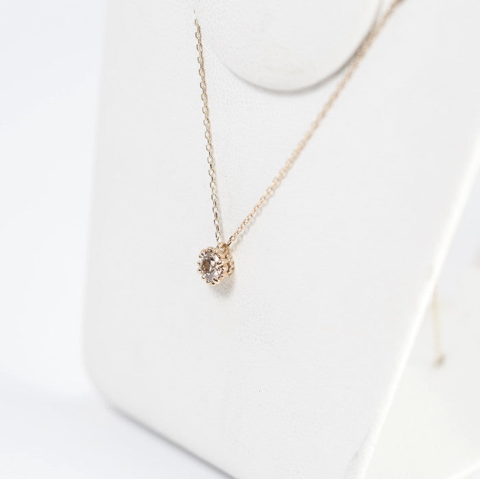 KASHIKEY MILL 18K Brown Gold Necklace with 0.20ct Brown Diamond, Sales Certificate