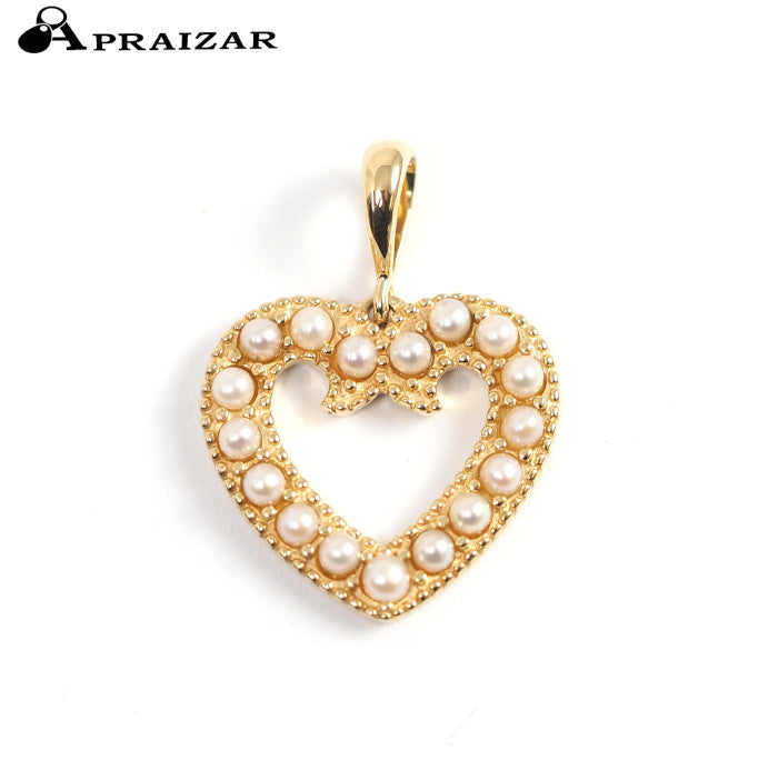 MIKIMOTO ミキモト PERLITA ペルリータ K18イエローゴールド ハート パール チャーム ペントップ [62515]