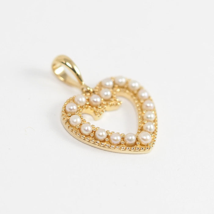 MIKIMOTO ミキモト PERLITA ペルリータ K18イエローゴールド ハート パール チャーム ペントップ [62515]