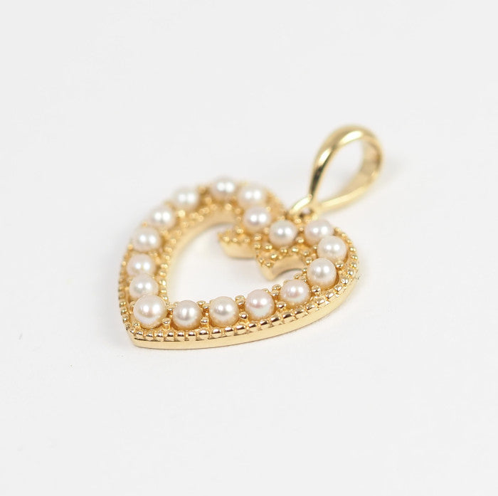 MIKIMOTO ミキモト PERLITA ペルリータ K18イエローゴールド ハート パール チャーム ペントップ [62515]