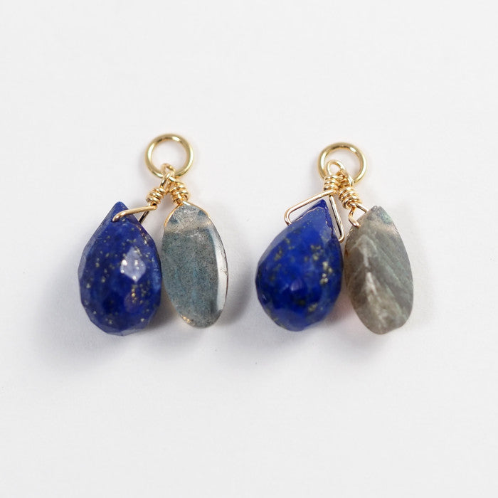 agete K10 Yellow Gold Lapis Lazuli Colored Stone Charm with Certificate of Sale and Case