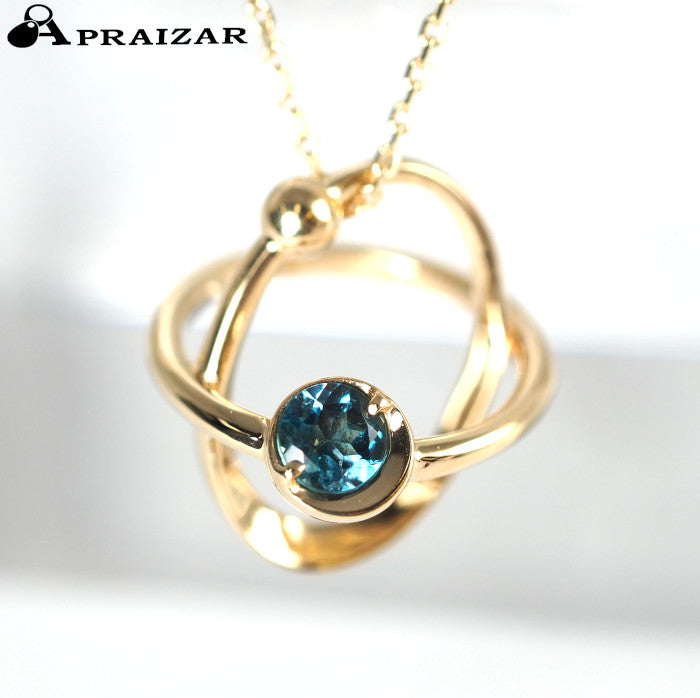 STAR JEWELRY 星星珠宝 PLANETS K10YG 伦敦蓝托帕石项链