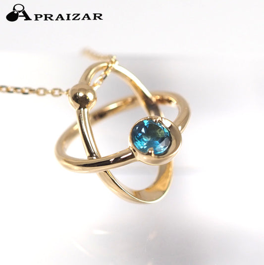 STAR JEWELRY PLANETS K10YG Blue Topaz Necklace