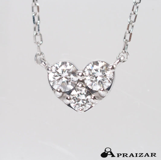 Ponte Vecchio ポンテヴェキオ K18WG/YG ダイヤ0.15ct ハート ネックレス 正規保証書付　