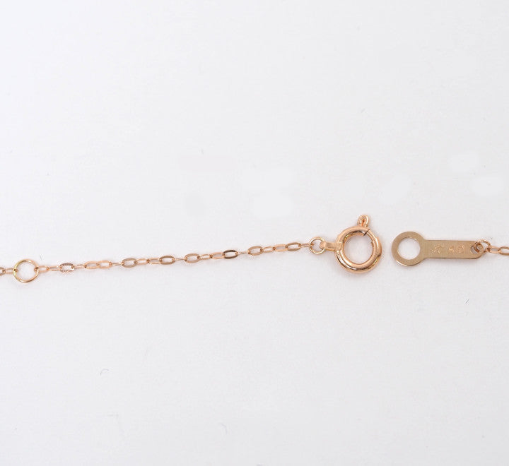 4℃ K10ピンクゴールド ムーンストーン ダイヤ ネックレス