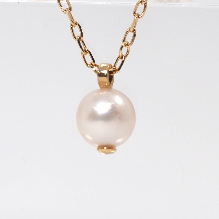 STAR JEWELRY K10 Yellow Gold Blue Topaz Pearl Colored Stone Necklace