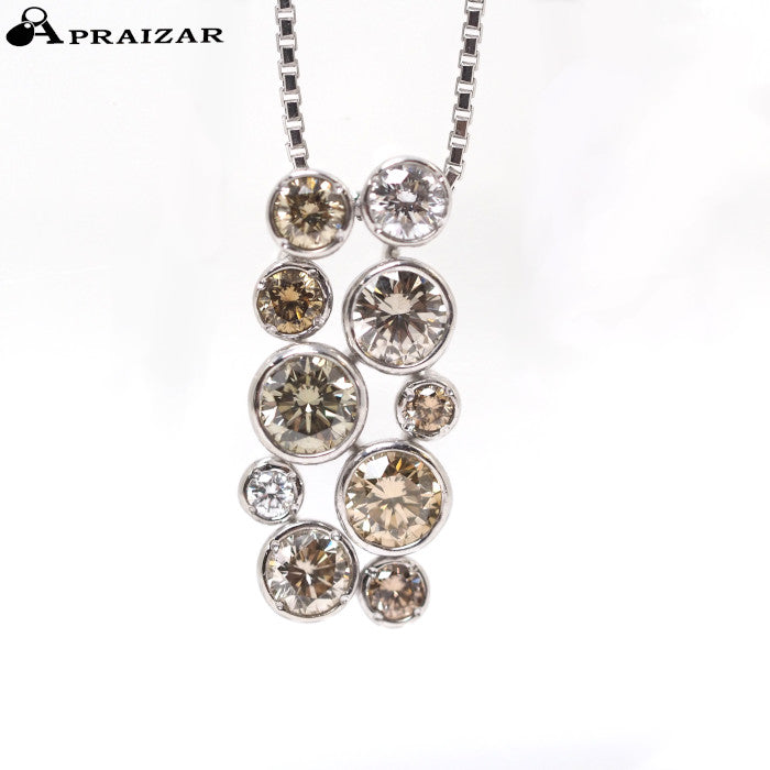 KASHIKEY カシケイ Pt900/850 ブラウンダイヤモンド/ダイヤ 1.02ct/0.12ct ネックレス