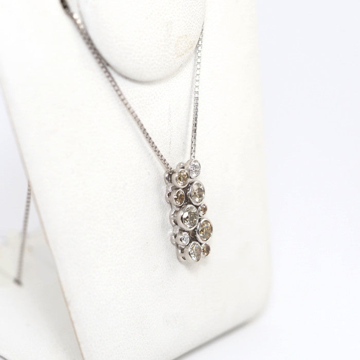 KASHIKEY カシケイ Pt900/850 ブラウンダイヤモンド/ダイヤ 1.02ct/0.12ct ネックレス