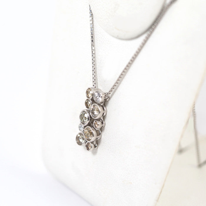 KASHIKEY カシケイ Pt900/850 ブラウンダイヤモンド/ダイヤ 1.02ct/0.12ct ネックレス