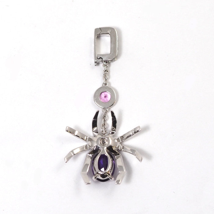 CHAUMET ショーメ 750 K18WG ダイヤ アメジスト ピンクサファイヤ アトラップモワ クモ スパイダー チャーム ペントップ
