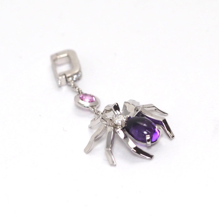 CHAUMET ショーメ 750 K18WG ダイヤ アメジスト ピンクサファイヤ アトラップモワ クモ スパイダー チャーム ペントップ