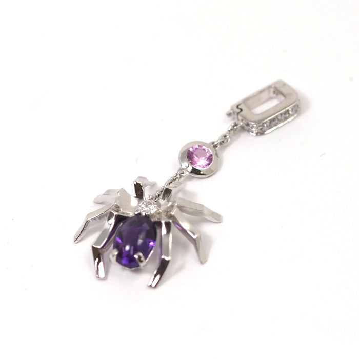 CHAUMET ショーメ 750 K18WG ダイヤ アメジスト ピンクサファイヤ アトラップモワ クモ スパイダー チャーム ペントップ