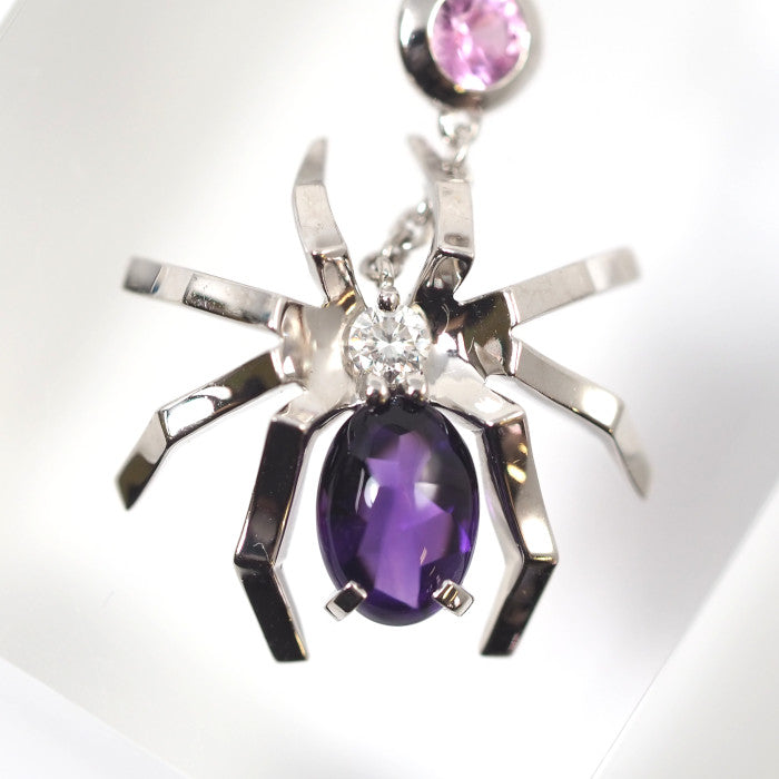 CHAUMET ショーメ 750 K18WG ダイヤ アメジスト ピンクサファイヤ アトラップモワ クモ スパイダー チャーム ペントップ