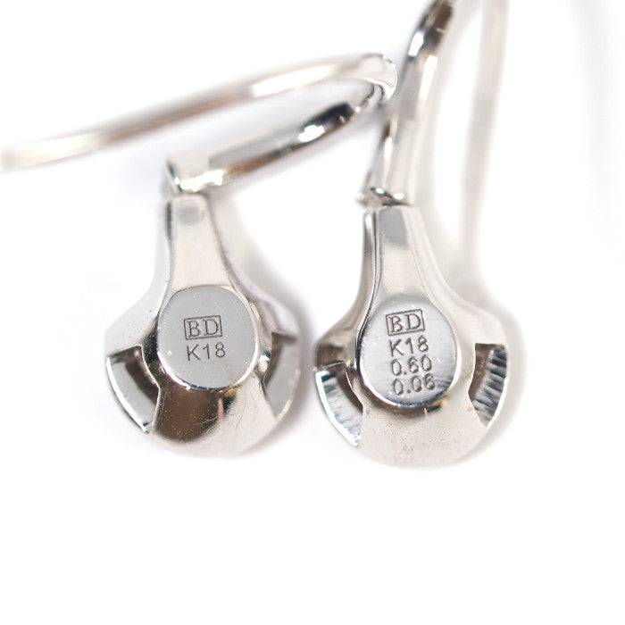 KASHIKEY カシケイ UNFORGETTABLE DOTS ドッツ K18WG ブラウンダイヤ0.60ct ダイヤ0.06ct フック ピアス