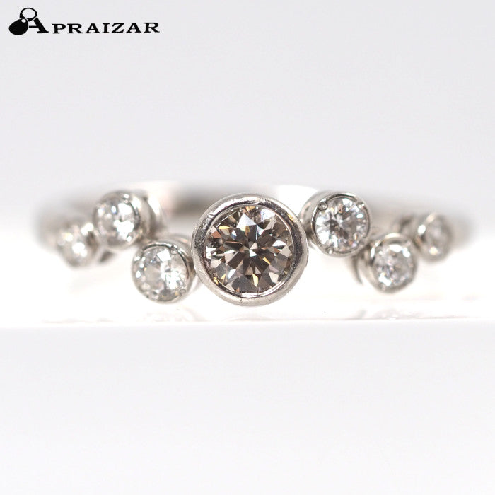 KASHIKEY カシケイ BEZEL ベゼル Pt900 ブラウンダイヤ ダイヤ 0.30ct 0.20ct リング 約16.5号
