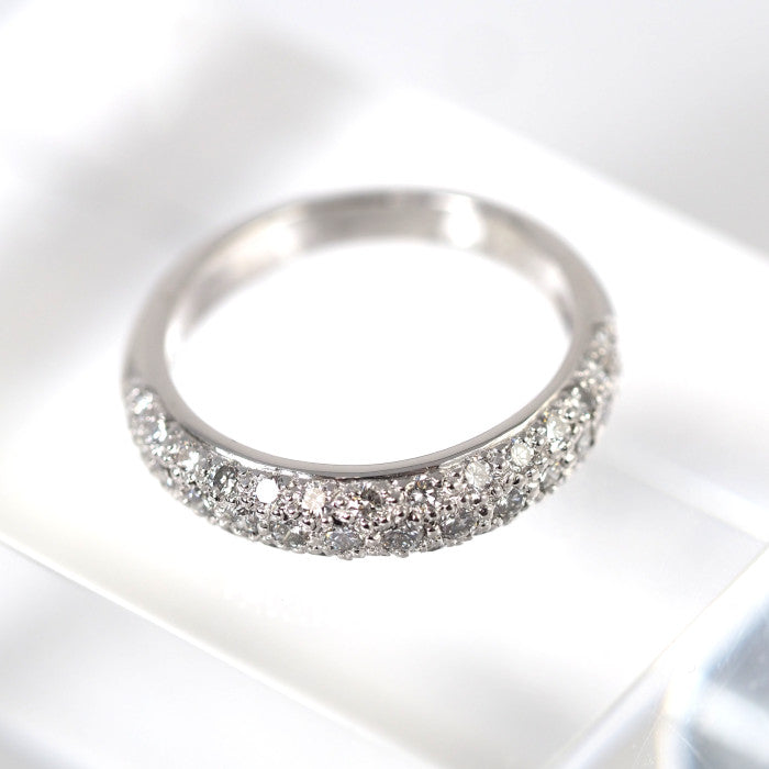 Ponte Vecchio ポンテヴェキオ 750 K18ホワイトゴールド ダイヤ0.67ct パヴェ リング 9号